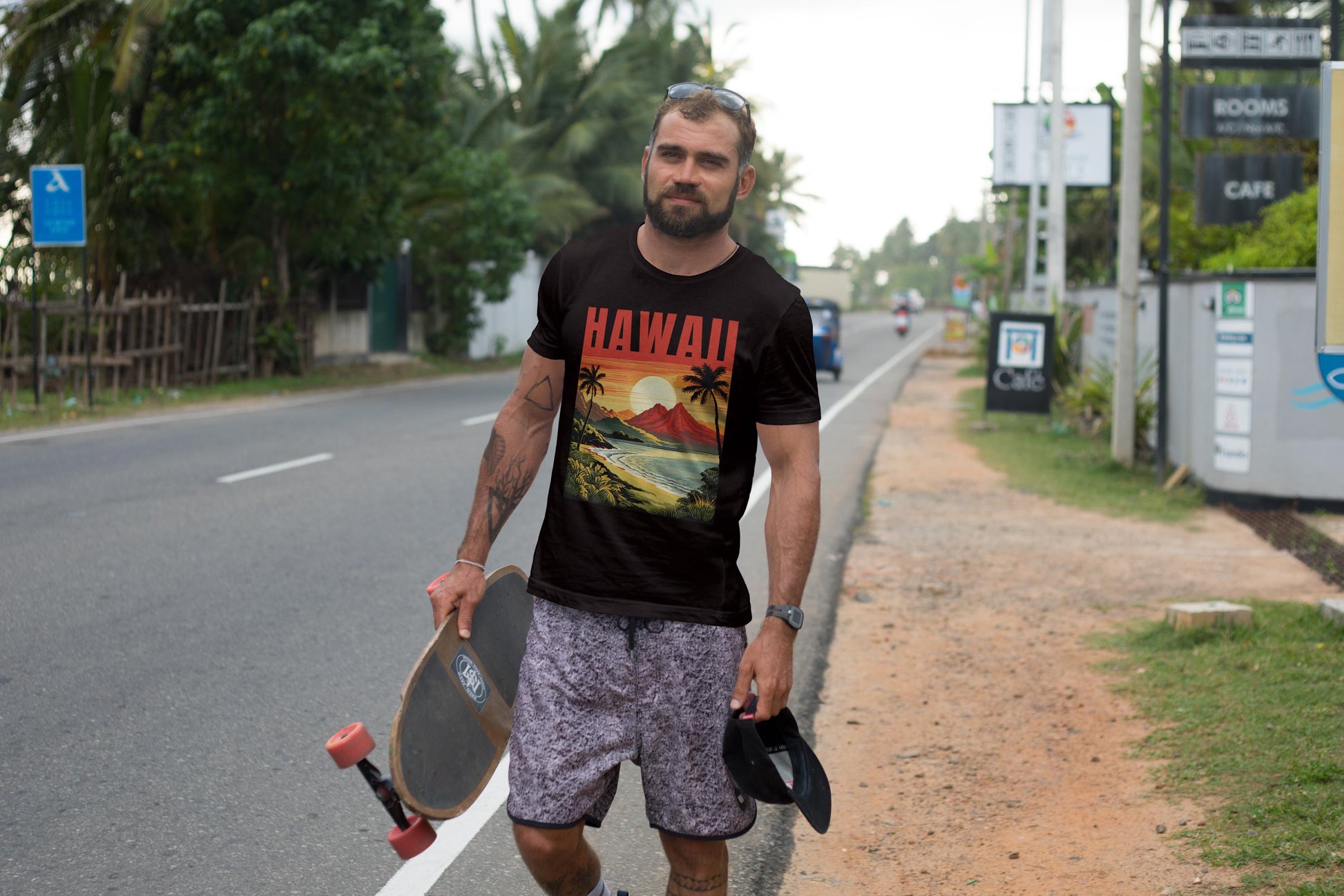Hawaii T-Shirt Design: Colorful Beach Scene PNG SVG (Downloadable File)