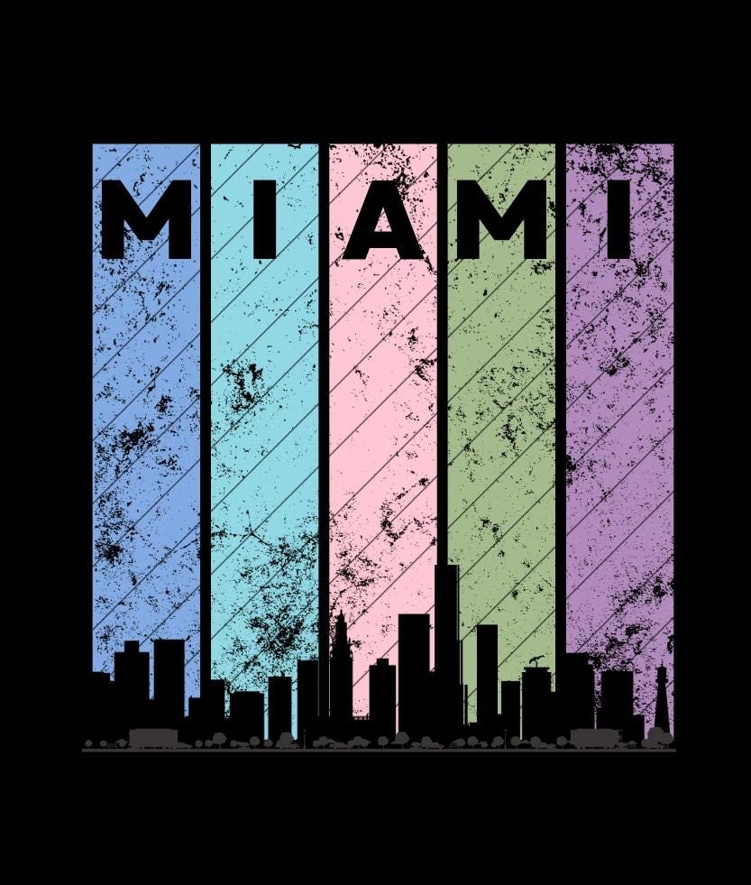 Miami Skyline PNG for shirt printing | DTF | Downloadable File