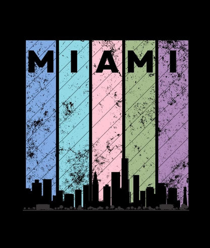Miami Skyline PNG for shirt printing | DTF | Downloadable File